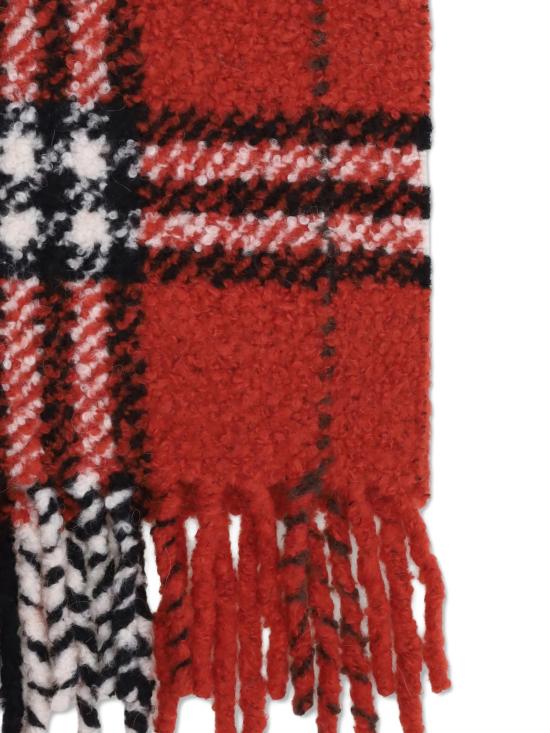 26SS 버버리 체크 알파카 울 블렌드 부클 스카프 8118011 X POST RED - BURBERRY