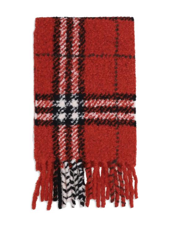 26SS 버버리 체크 알파카 울 블렌드 부클 스카프 8118011 X POST RED - BURBERRY
