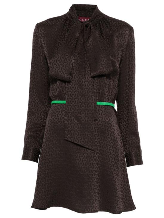 26SS 구찌 미디 원피스 855769 ZAUDP2206 JACQUARD KHAKI