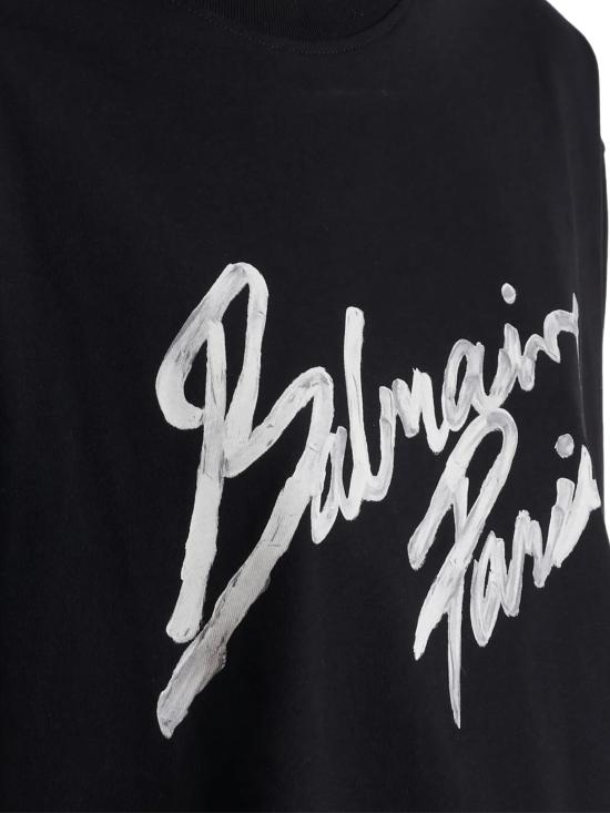 26SS 발망 반팔 티셔츠 GF1EG110BD41 EAB Noir blanc - BALMAIN