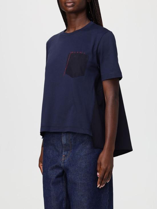 26SS 마르니 반팔 티셔츠 THJE0378QSUTC446 00B99 Blue - MARNI