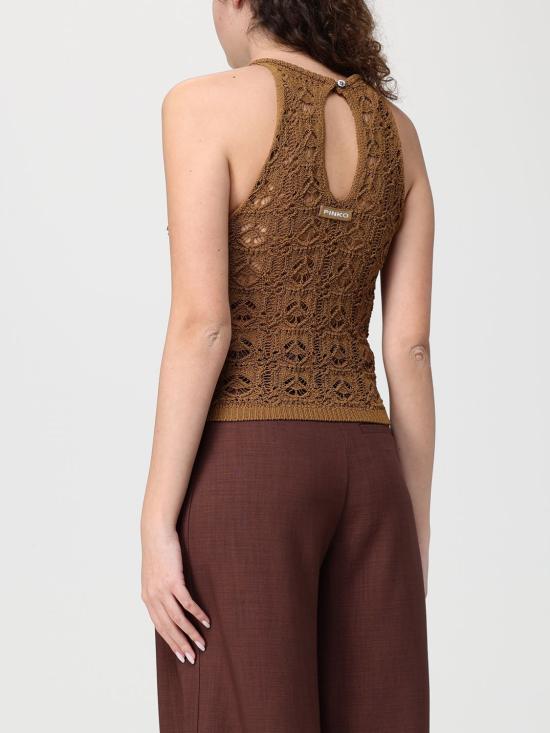 26SS 핑코 민소매 티셔츠 106863A3B8 L25 Brown - PINKO