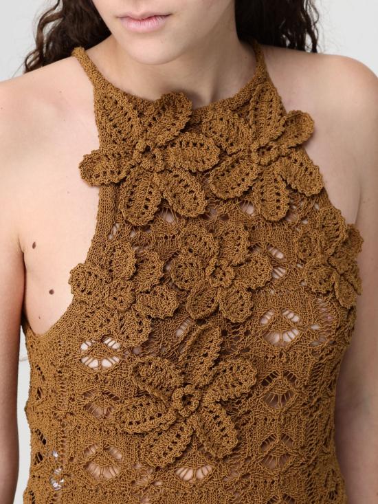 26SS 핑코 민소매 티셔츠 106863A3B8 L25 Brown - PINKO