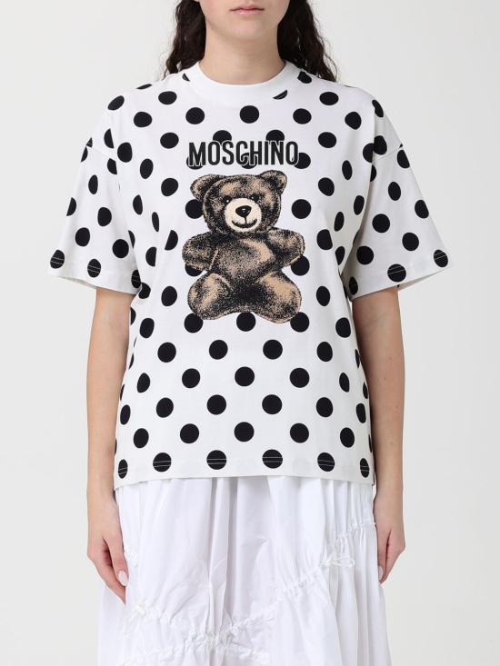 25FW 모스키노 반팔 티셔츠 07175441 2003 Ivory