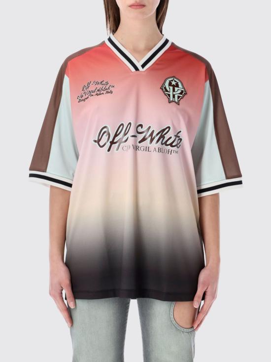 26SS 오프화이트 반팔 티셔츠 OWAA13JS26JER001 3C10 Pink