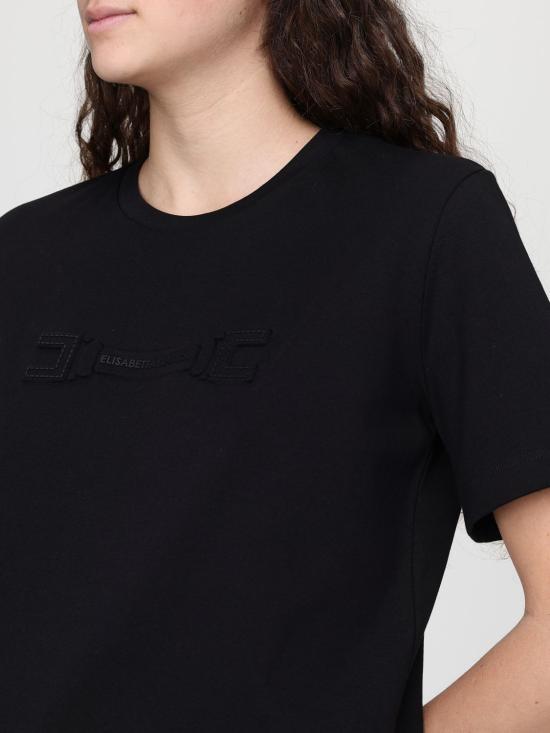26SS 엘리자베타프랜치 반팔 티셔츠 MA68P61E2 110 Black - ELISABETTA FRANCHI