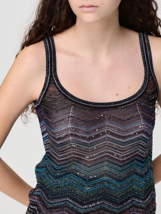 26SS 미소니 민소매 티셔츠 DS26SJ0FBK01H9 SM9ZT Blue - MISSONI