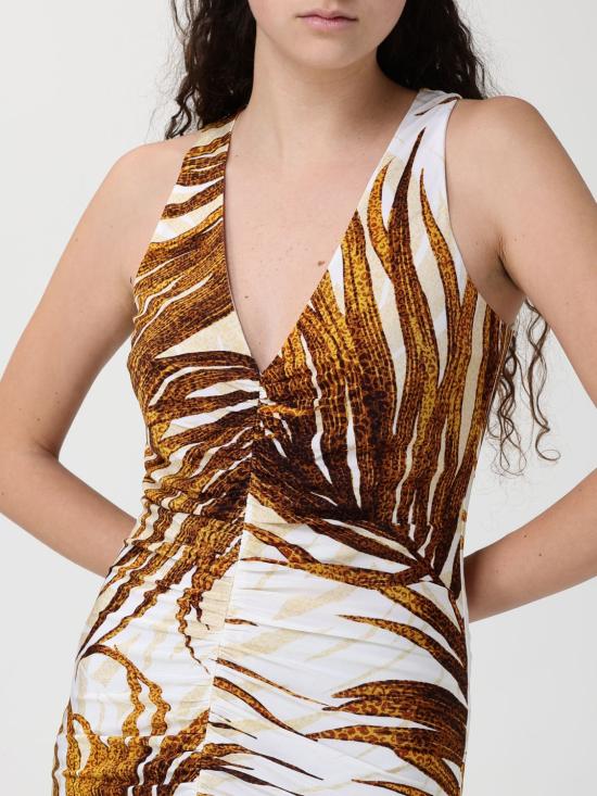 26SS 저스트까발리 롱 원피스 80PAO9A7JS560 638 Brown - JUST CAVALLI