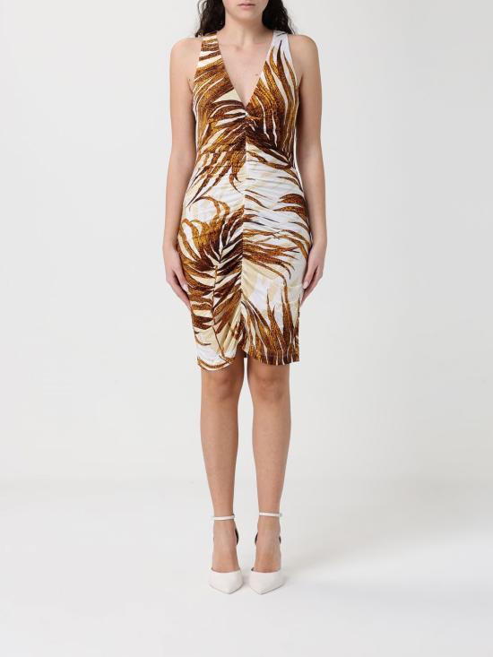 26SS 저스트까발리 롱 원피스 80PAO9A7JS560 638 Brown