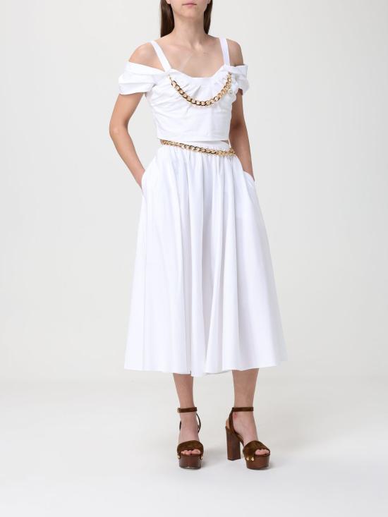 26SS 엘리자베타프랜치 미디 스커트 GO16061E2 100 White - ELISABETTA FRANCHI