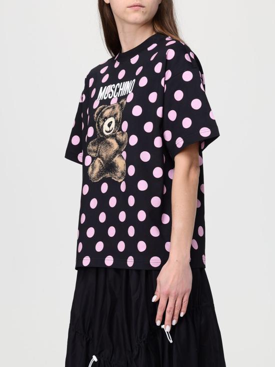 25FW 모스키노 반팔 티셔츠 07175441 3555 Black - MOSCHINO