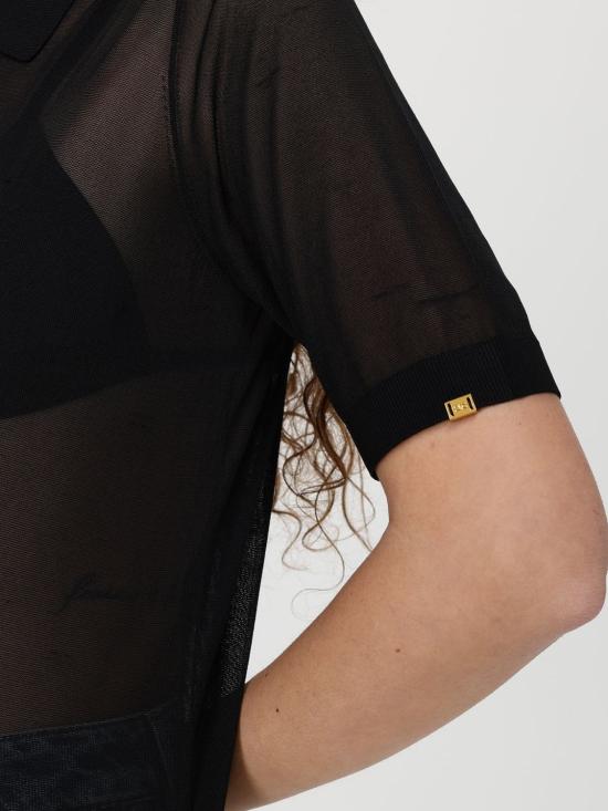26SS 엘리자베타프랜치 폴로 티셔츠 MK80B61E2 110 Black - ELISABETTA FRANCHI