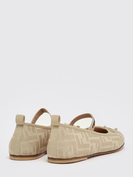 26SS [키즈] 펜디 플랫 슈즈 JFR376AOTC F1R7I Beige - FENDI