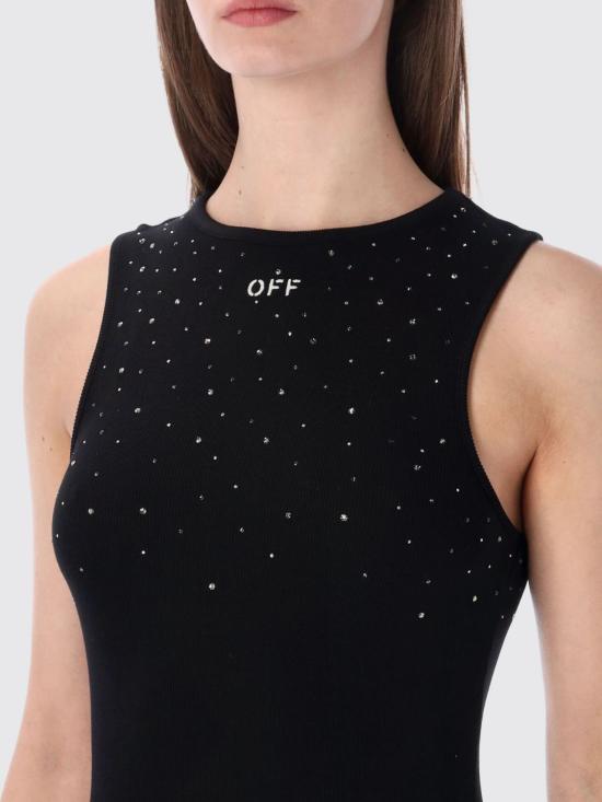 26SS 오프화이트 롱 원피스 OWDB463S26JER001 1001 Black - OFF WHITE