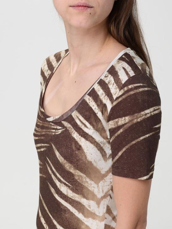 26SS 저스트까발리 반팔 티셔츠 80PAHE02CJ112 R83 Brown - JUST CAVALLI