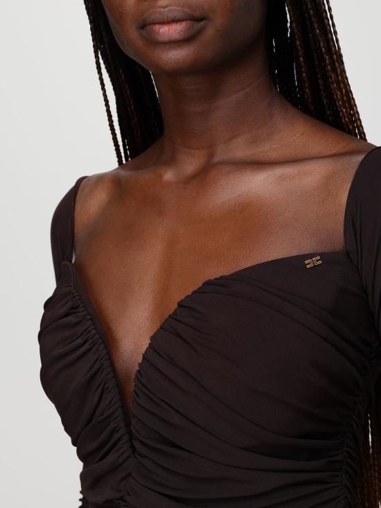 26SS 엘리자베타프랜치 롱 원피스 AB88062E2 EV9 Brown - ELISABETTA FRANCHI