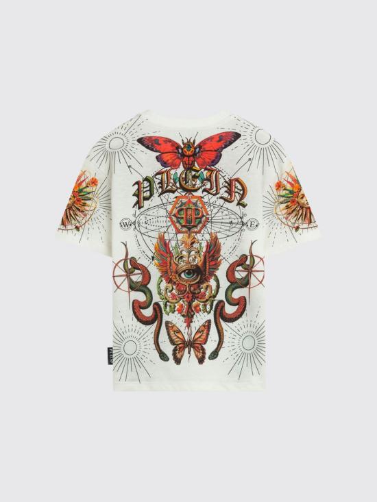 26SS [키즈] 필립 플레인 티셔츠 S6PHJBTH033 002 White - PHILIPP PLEIN