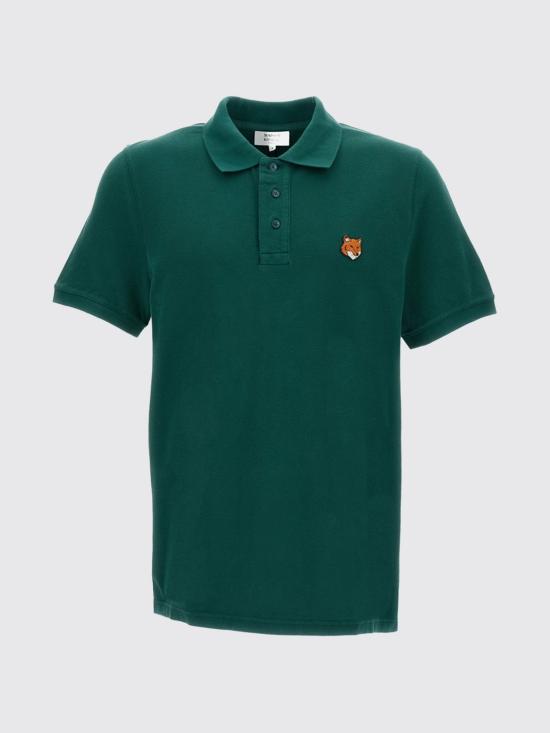 26SS 메종키츠네 폭스 헤드 레귤러 폴로 티셔츠 PM00209KP0002 P399 Green - MAISON KITSUNE
