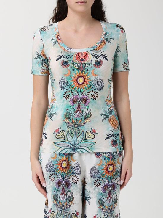 26SS 저스트까발리 반팔 티셔츠 80PAHE02CJ112 R86 Multicolor