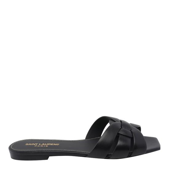 26SS 생로랑 스무스 레더 트리뷰트 플랫 뮬 571952 BDA001000 Black