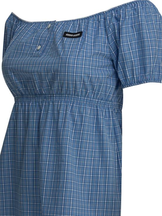 26SS 미우미우 미디 원피스 MF6225183AF0076 S OOO Light blue - MIU MIU