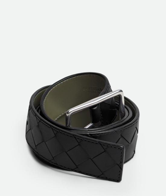 26SS 보테가베네타 가죽 벨트 855888VCPQ11239 Black - BOTTEGA VENETA