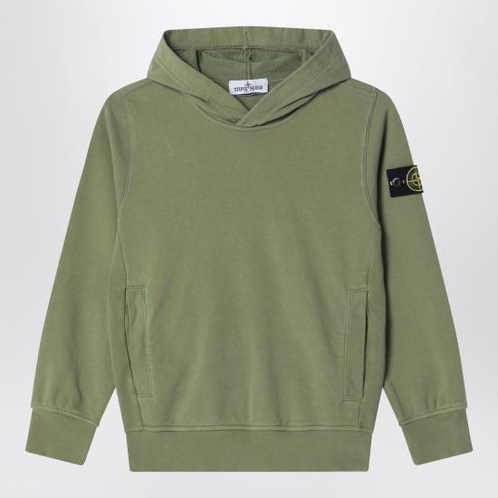 26SS [키즈] 스톤 아일랜드 후드 티셔츠 166100014S0040 Green