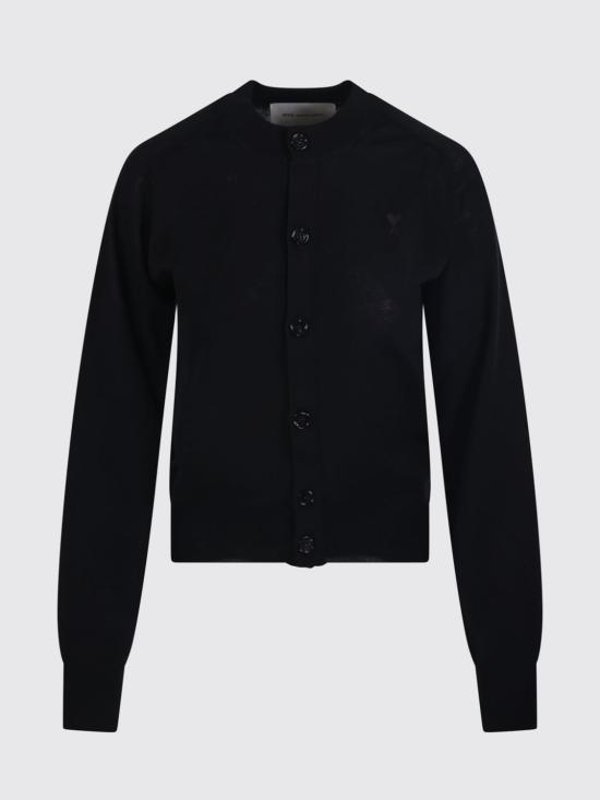 26SS 아미 ADC 울 크루넥 가디건 FKC386KN00390180 BLACK DOM - AMI