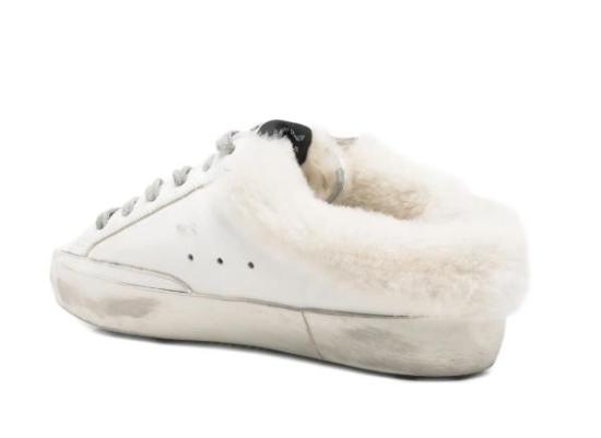 26SS 골든구스 슈퍼스타 사봇 시어링 라이닝 글리터 스타 스니커즈 뮬 GWF00110F007126 10224 WHITE SILVER BEIGE - GOLDEN GOOSE