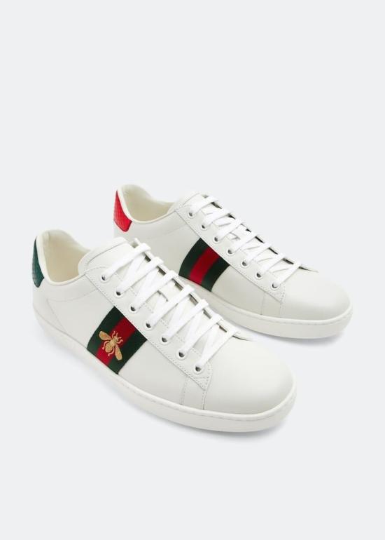 26SS 구찌 에이스 꿀벌 자수 스니커즈 43194202JP09064 WHITE - GUCCI