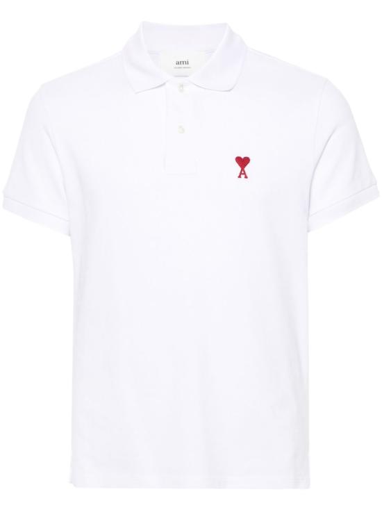 26SS 아미 스몰 하트 로고 폴로 셔츠 BFUPL001D760100 WHITE