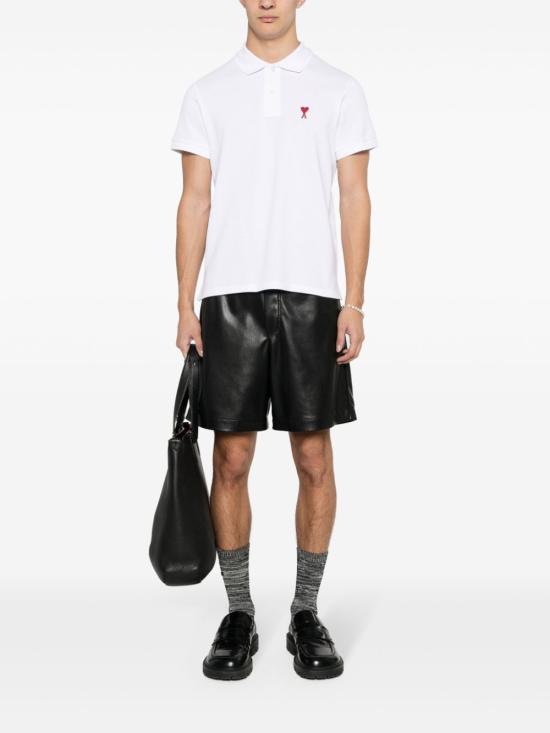 26SS 아미 스몰 하트 로고 폴로 셔츠 BFUPL001D760100 WHITE - AMI