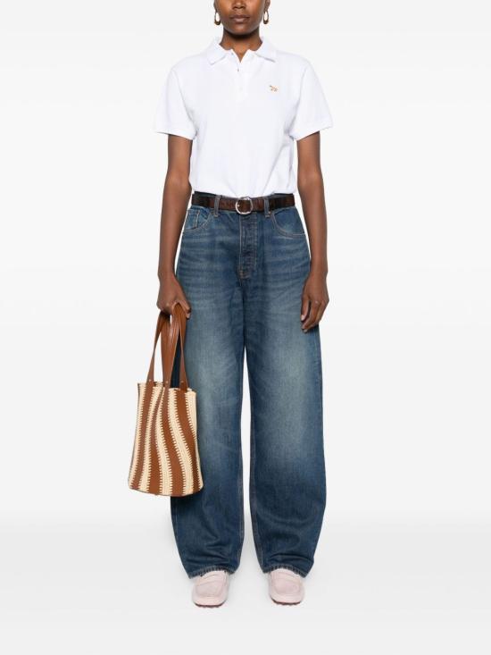 26SS 메종키츠네 베이비폭스 오버사이즈 폴로 티셔츠 OW00207KP0001P100 WHITE - MAISON KITSUNE