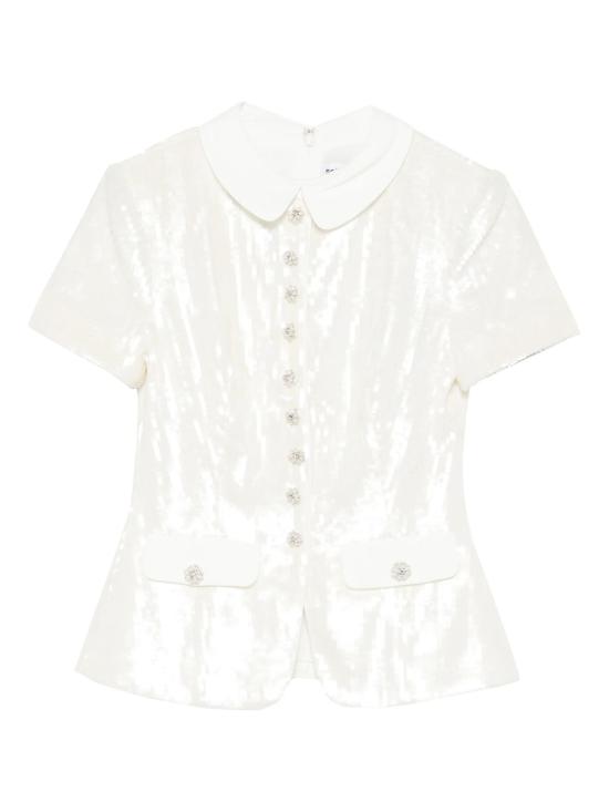 25FW 셀프 포트레이트 반팔 티셔츠 RS26016TW WHITE