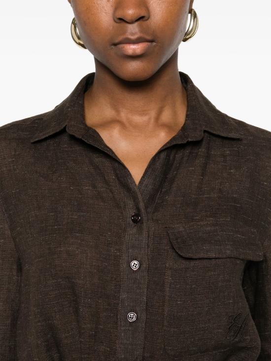 26SS 엠포리오 아르마니 미디 원피스 EW003727TE10381U8119 BROWN - EMPORIO ARMANI