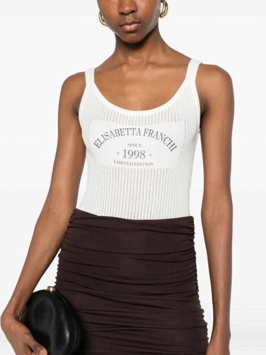 26SS 엘리자베타프랜치 반팔 티셔츠 BK81Q61E2360AVORIO WHITE - ELISABETTA FRANCHI