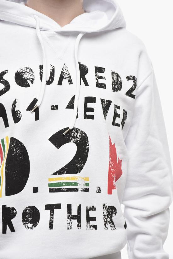  디스퀘어드2 후드 티셔츠 S71GU0574 S25551 100 White - DSQUARED2
