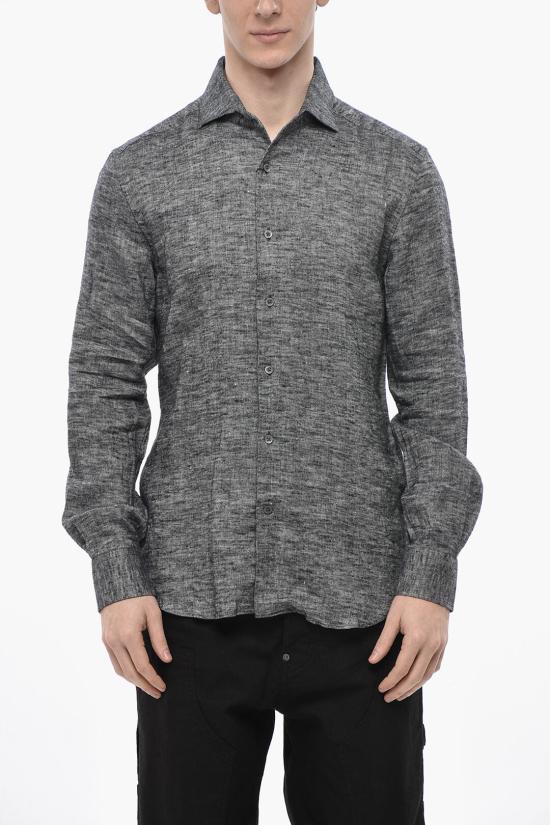  꼬르넬리아니 긴팔 셔츠 84P166 9811596 014 Anthracite