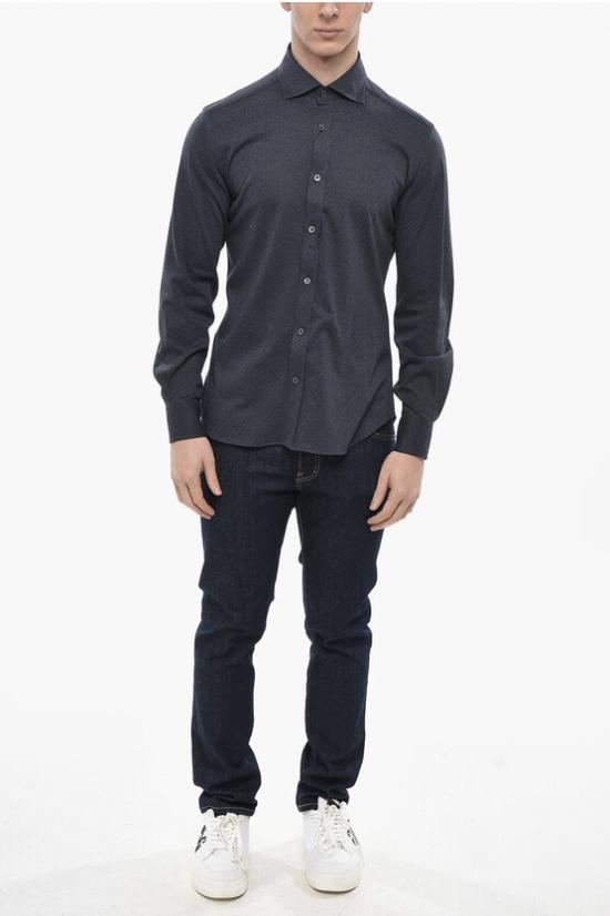  꼬르넬리아니 긴팔 셔츠 84P174 9811206 001 Blue - CORNELIANI