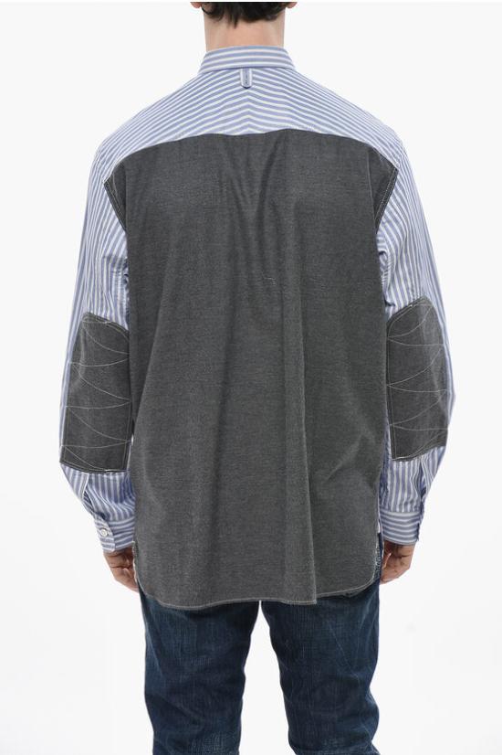  준야 와타나베 꼼데가르송 긴팔 셔츠 WNB010051NVYWHTXDRK Blue - JUNYA WATANABE COMME DES GARCONS