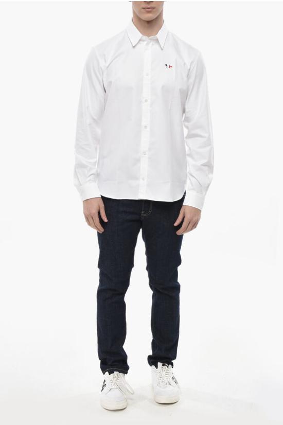  메종키츠네 긴팔 셔츠 FM00400WC2010M P100 White - MAISON KITSUNE