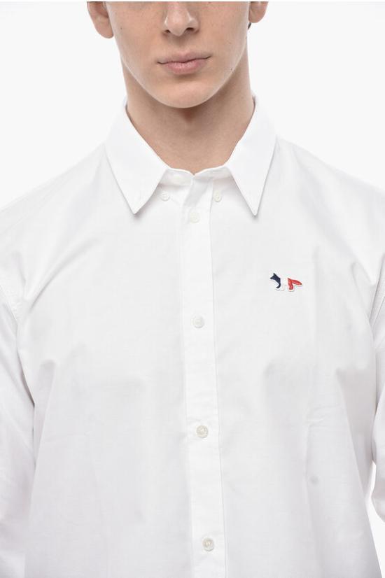  메종키츠네 긴팔 셔츠 FM00400WC2010M P100 White - MAISON KITSUNE