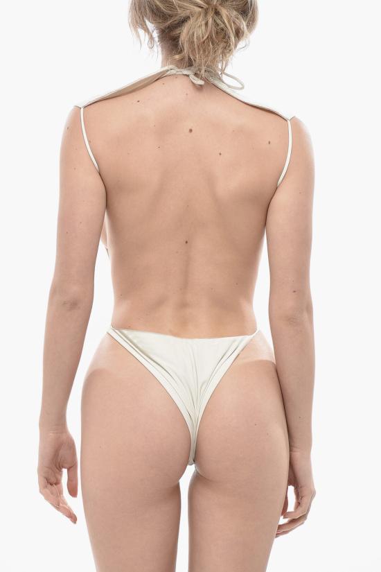  생로랑 백리스 브이 홀터 스윔수트 783574Y37PG9078 White - SAINT LAURENT