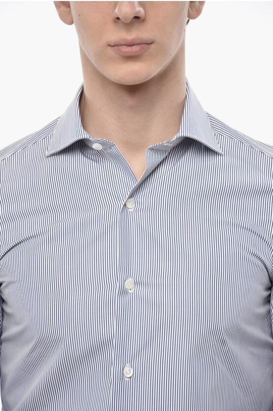  피나모레 긴팔 셔츠 C0028 MILANO 03 Blue - FINAMORE