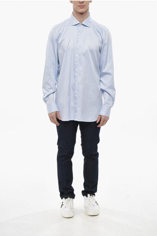  피나모레 긴팔 셔츠 C0421D MIL58 ZANTE 02 Blue - FINAMORE