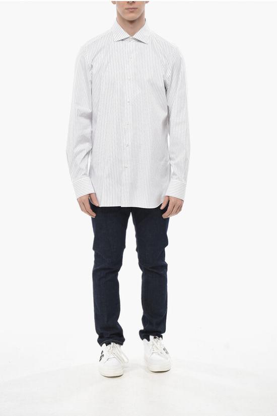  피나모레 긴팔 셔츠 C0275 MILANO ZANTE 01 White - FINAMORE