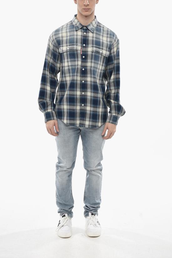  디스퀘어드2 긴팔 셔츠 S74DM0899D35206 001F Blue - DSQUARED2