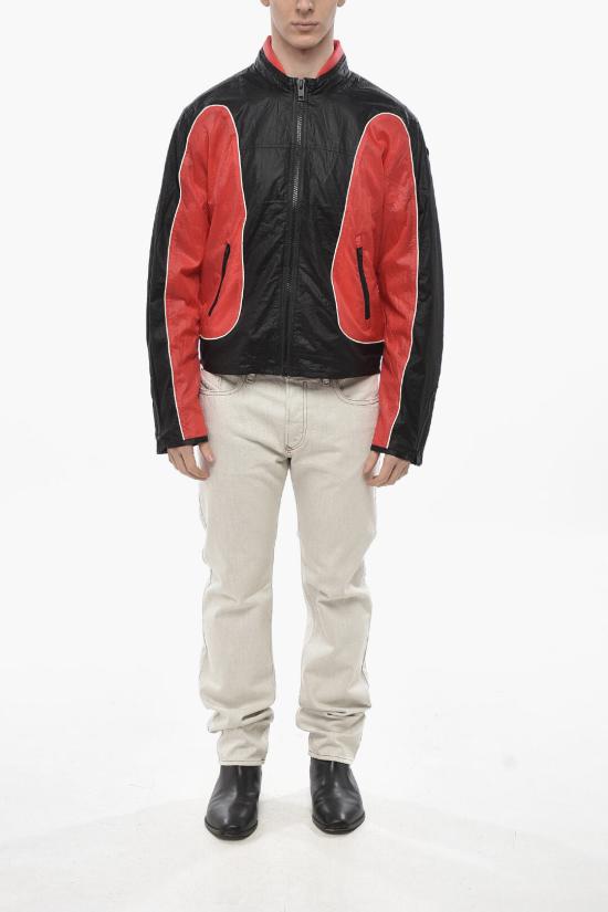  디젤 콘트라스트 디테일링 나일론 자켓 A10675 0HJAD 42A Nero Rosso - DIESEL