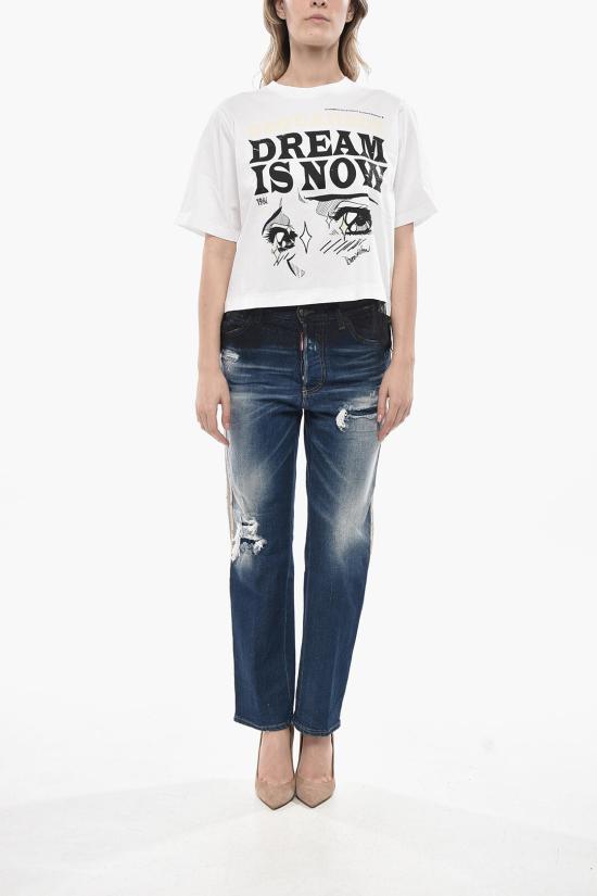  디스퀘어드2 반팔 티셔츠 S75GD0364 S23009 100 White - DSQUARED2