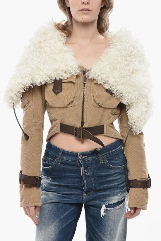  디스퀘어드2 무스탕 S72AM1017 S78132 124 Beige Bianco